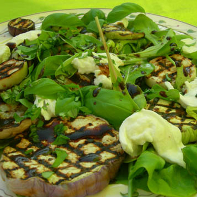 Salade met aubergine