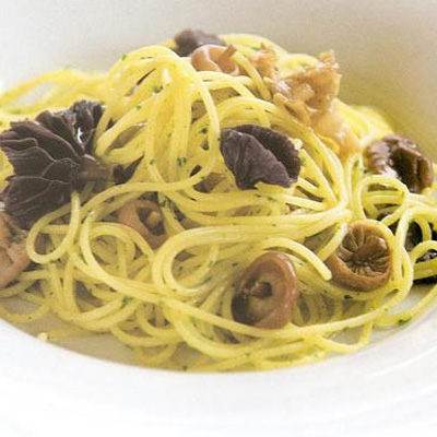 Spaghetti met paddenstoelen