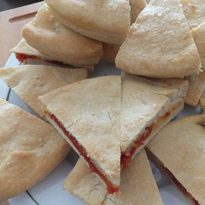 Focaccia met pomodori al forno