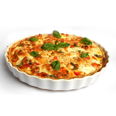 Quiche met tomaat en mozzarella