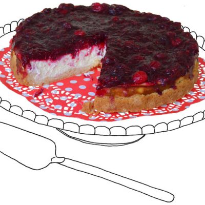 Feestdessert Cranberry-cheesecake