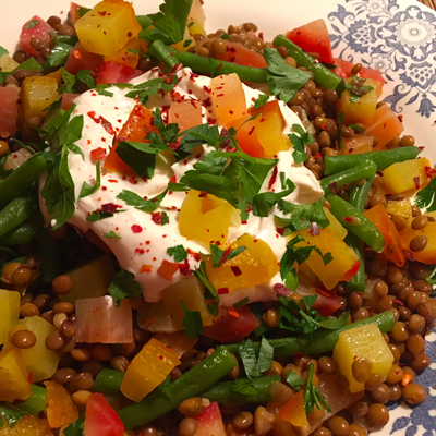 Kliekjesrecept: bietensalade met linzen