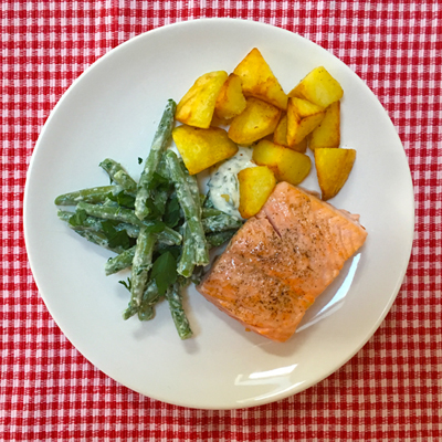 Zalm met mierikboontjes