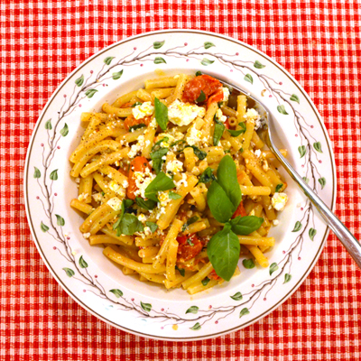 Pasta met geroosterde tomaten