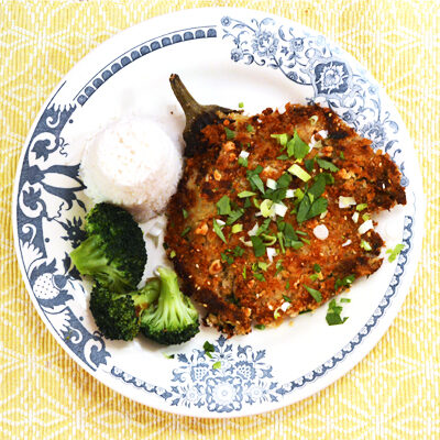 Filippijnse aubergineschnitzel